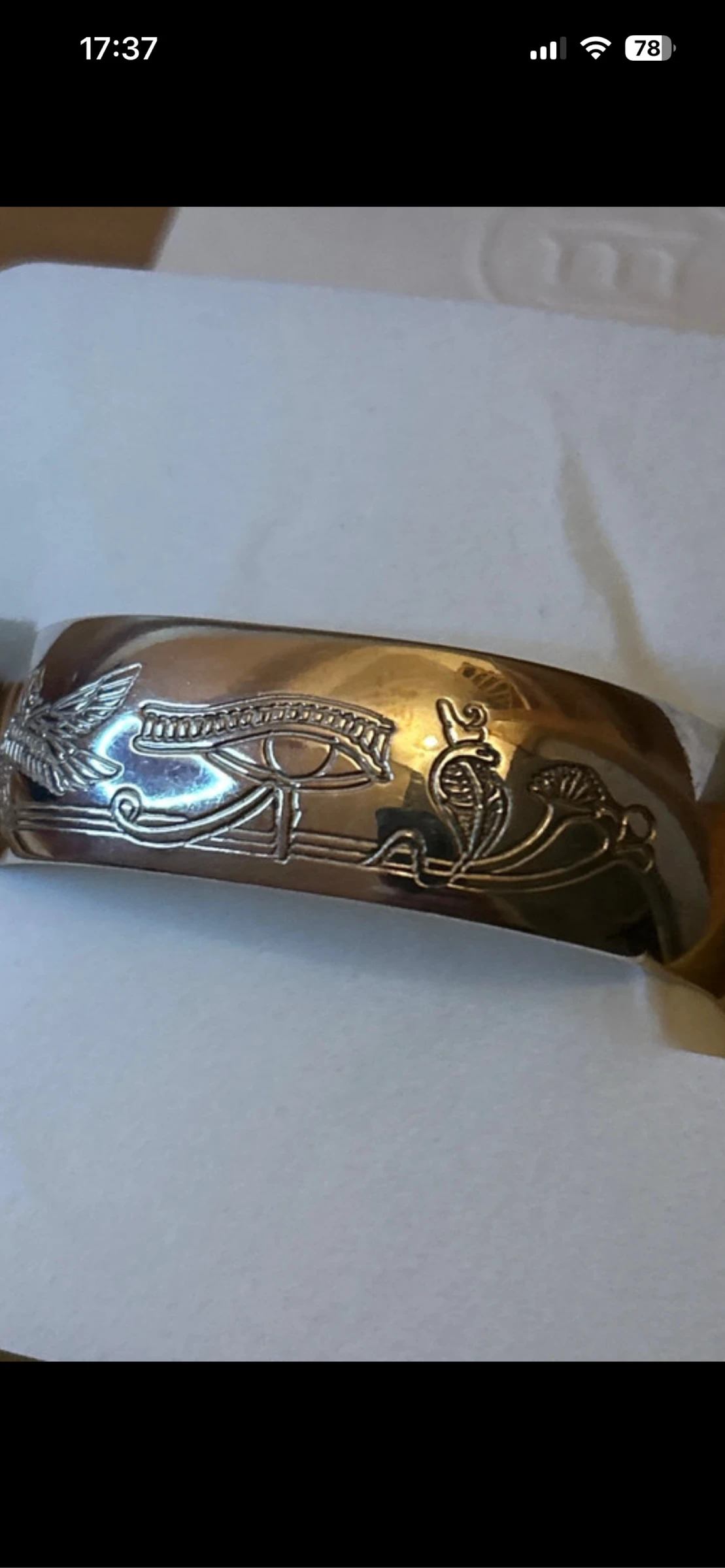Bracelet manchette égyptien œil d'Horus scarabée argenté💕💕